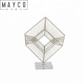 Mayco Modern Wedding Interior Decoration Metal Tabletop Three Dimensional Cube Art Sculpture with Acrylic Base